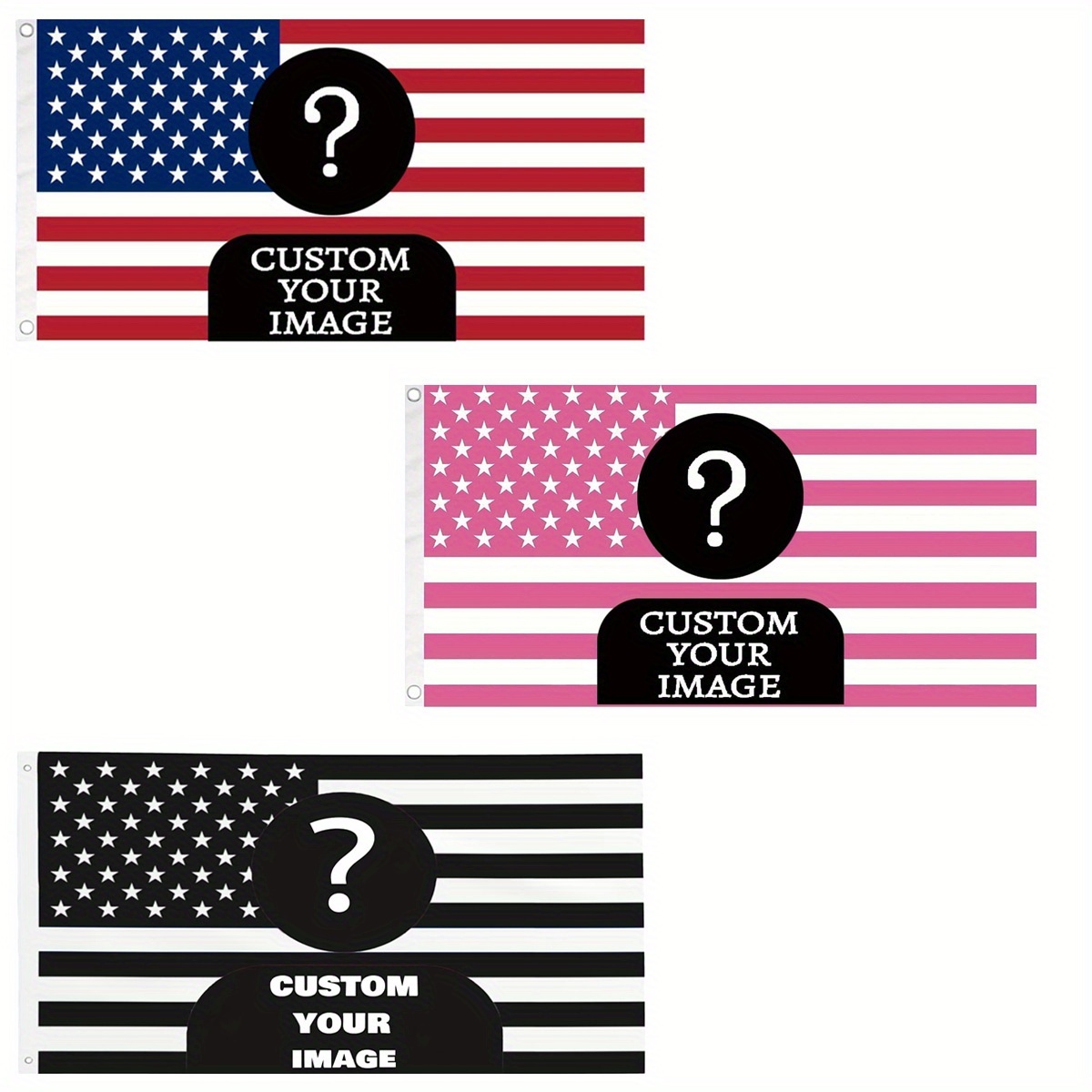 Home Decor Outside - Bandiera americana classica rosa/nera personalizzata da