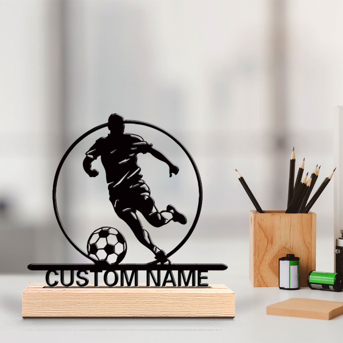 Home Decor Com - Statua in Metallo Personalizzata di Calciatore
