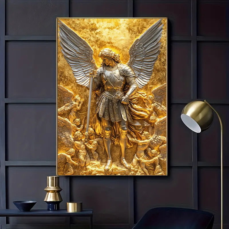Home Decor Design Interior - Statua dell'Arcangelo Michele in Oro, Arte