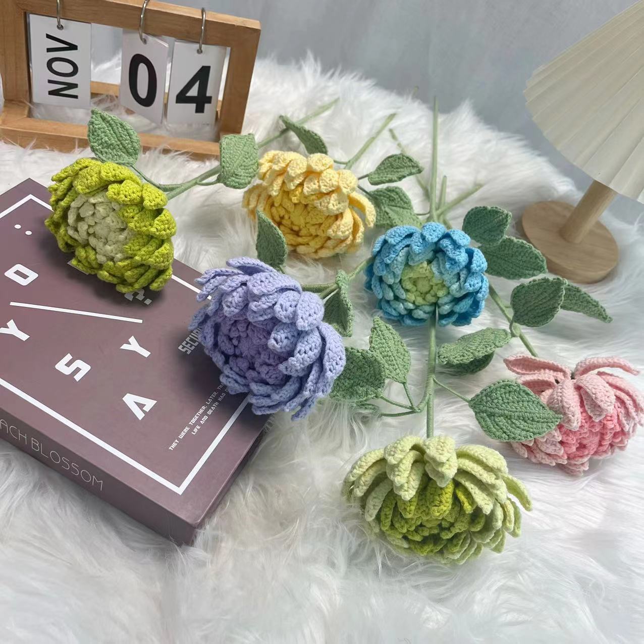 Yarn Home Decor - Dahlia Prodotti finiti Bouquet fatto a