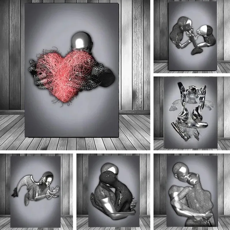 Home Decor Design Interior - Quadro su tela con statua in