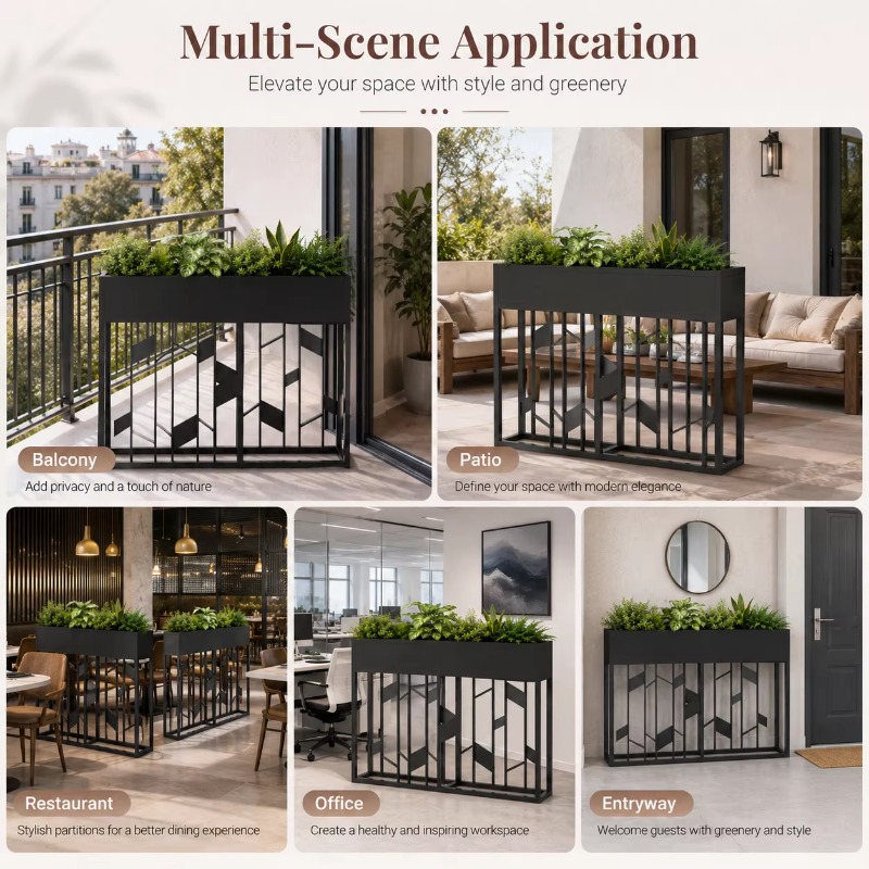 Fioriera in Metallo Nero Opaco - Room Divider Screen recensione e prezzo
