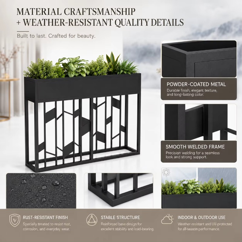 Fioriera in Metallo Nero Opaco - Room Divider Screen recensione e prezzo