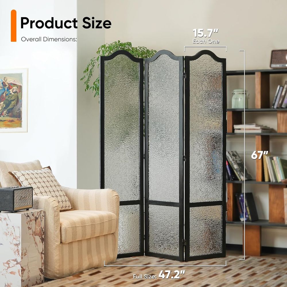 Divisorio in acrilico nero a 3 - Room Divider Screen recensione e prezzo