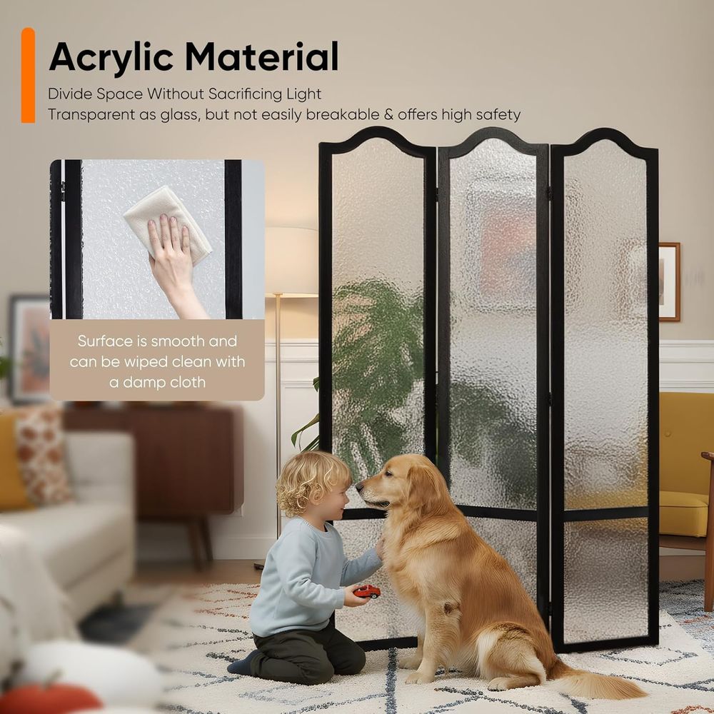 Divisorio in acrilico nero a 3 - Room Divider Screen recensione e prezzo