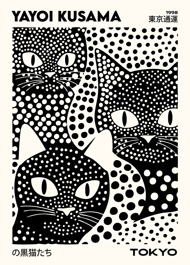 Yayoi Kusama Black Cats Series - Home Decor Design Interior recensione e prezzo