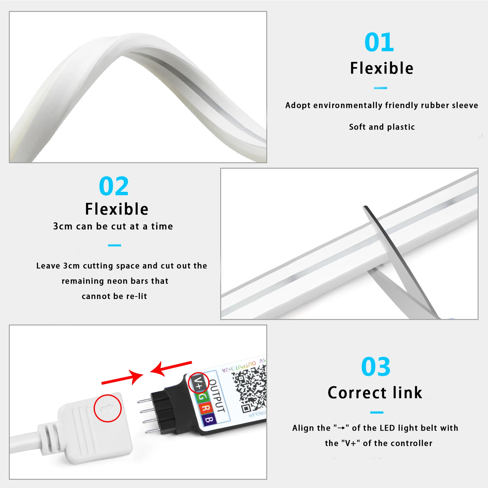1-5m RGB LED Neon Strip Light  - Home Decor Com recensione e prezzo